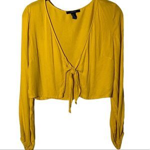 Forever 21 Women’s Cropped Tie Front Blouse